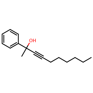 Chemical structure of 2-Phenyldec-3-yn-2-ol , CAS 1620159-81-0, AChemBlock AD270386