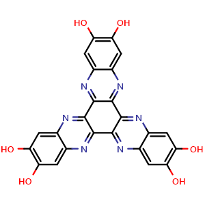 Chemical structure of Diquinoxalino[2,3-a:2',3'-c]phenazine-2,3,8,9,14,15-hexaol , CAS 677718-82-0, AChemBlock AD270407