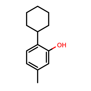 Chemical structure of 2-Cyclohexyl-5-methylphenol , CAS 1596-13-0, AChemBlock AD270412