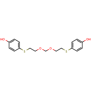 Chemical structure of Bis[2-(4-hydroxyphenylthio)ethoxy]methane , CAS 93589-69-6, AChemBlock AD270416