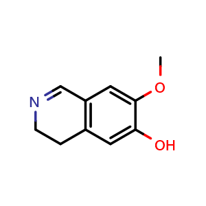Chemical structure of 7-Methoxy-3,4-dihydroisoquinolin-6-ol , CAS 4602-77-1, AChemBlock AD270419