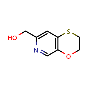 Chemical structure of (2,3-Dihydro-[1,4]oxathiino[2,3-c]pyridin-7-yl)methanol , CAS 724788-82-3, AChemBlock AD270427