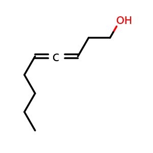 Chemical structure of Nona-3,4-dien-1-ol , CAS 108198-72-7, AChemBlock AD270432