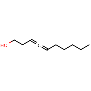 Chemical structure of Deca-3,4-dien-1-ol , CAS 127616-46-0, AChemBlock AD270433