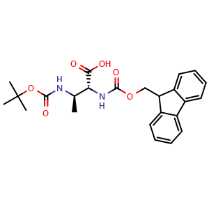 Chemical structure of (2R,3R)-(Fmoc-amino)-3-(Boc-amino)butyric acid , CAS 338972-24-0, AChemBlock AD270447