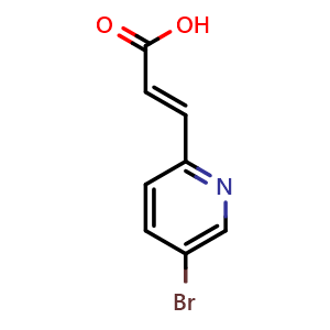 Chemical structure of (E)-3-(5-Bromopyridin-2-yl)acrylic acid , CAS 1335225-04-1, AChemBlock AD270460