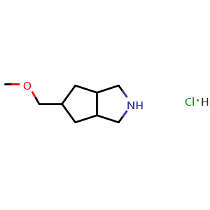 Chemical structure of 5-(methoxymethyl)octahydrocyclopenta[c]pyrrole hydrochloride , AChemBlock AD270475