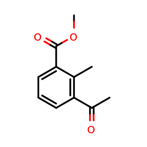 Chemical structure of methyl 3-acetyl-2-methylbenzoate , CAS 59599-52-9, AChemBlock AD270476