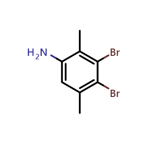 Chemical structure of 3,4-Dibromo-2,5-dimethylaniline , CAS 15540-83-7, AChemBlock AD270477