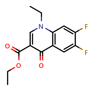 Chemical structure of Ethyl 1-ethyl-6,7-difluoro-4-oxo-1,4-dihydroquinoline-3-carboxylate , CAS 100505-08-6, AChemBlock AD270489