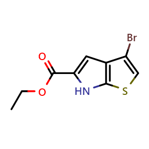 Chemical structure of ethyl 3-bromo-6H-thieno[2,3-b]pyrrole-5-carboxylate , CAS 1007387-66-7, AChemBlock AD270492