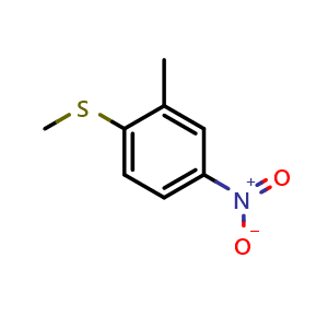 Chemical structure of 2-methyl-1-(methylsulfanyl)-4-nitrobenzene , CAS 100949-45-9, AChemBlock AD270494