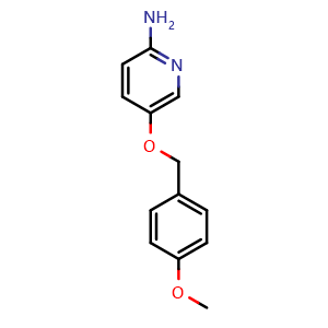 Chemical structure of 5-[(4-methoxyphenyl)methoxy]pyridin-2-amine , CAS 1020986-75-7, AChemBlock AD270503
