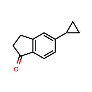 Chemical structure of 5-cyclopropyl-2,3-dihydro-1H-inden-1-one , CAS 1021432-55-2, AChemBlock AD270504