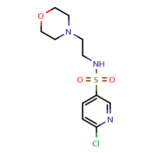 Chemical structure of 6-chloro-N-(2-(morpholin-4-yl)ethyl)pyridine-3-sulfonamide , CAS 1040010-55-6, AChemBlock AD270515