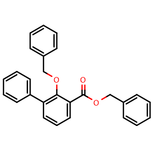 Chemical structure of Benzyl 2-(benzyloxy)-3-phenylbenzoate , CAS 1052108-67-4, AChemBlock AD270522