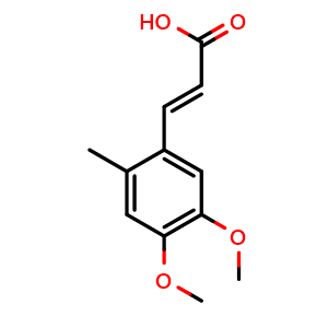 Chemical structure of (2E)-3-(4,5-Dimethoxy-2-methylphenyl)prop-2-enoic acid , CAS 105253-94-9, AChemBlock AD270523