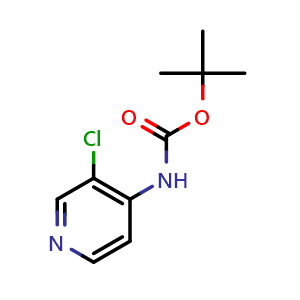 Chemical structure of tert-Butyl N-(3-chloropyridin-4-yl)carbamate , CAS 1068976-22-6, AChemBlock AD270525