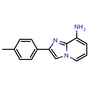 Chemical structure of 2-(4-Methylphenyl)imidazo[1,2-a]pyridin-8-amine , CAS 1082415-95-9, AChemBlock AD270530