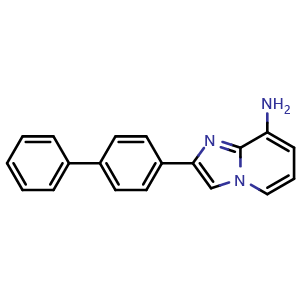 Chemical structure of 2-(4-Phenylphenyl)imidazo[1,2-a]pyridin-8-amine , CAS 1082470-98-1, AChemBlock AD270531