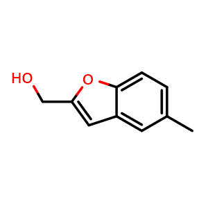 Chemical structure of (5-Methylbenzofuran-2-yl)methanol , CAS 1089681-93-5, AChemBlock AD270537