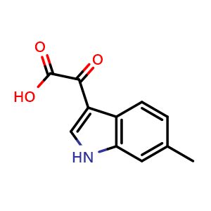 Chemical structure of 2-(6-methyl-1H-indol-3-yl)-2-oxoacetic acid , CAS 1094511-56-4, AChemBlock AD270539