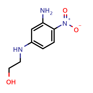Chemical structure of 2-((3-Amino-4-nitrophenyl)amino)ethan-1-ol , CAS 111861-02-0, AChemBlock AD270559
