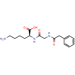 Chemical structure of Phenylac-Gly-Lys-OH , CAS 113969-25-8, AChemBlock AD270568