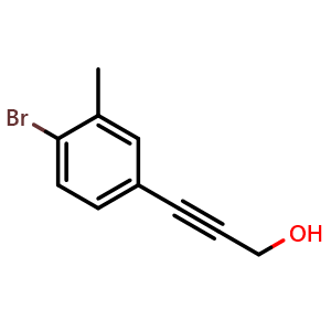 Chemical structure of 3-(4-bromo-3-methylphenyl)prop-2-yn-1-ol , CAS 1141049-61-7, AChemBlock AD270569