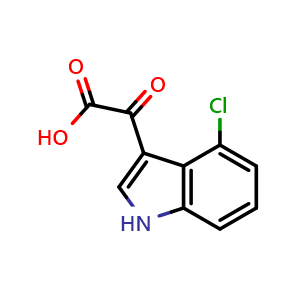 Chemical structure of 2-(4-Chloro-1H-indol-3-yl)-2-oxoacetic acid , CAS 1154742-55-8, AChemBlock AD270579