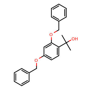 Chemical structure of 2-(2,4-Bis(benzyloxy)phenyl)propan-2-ol , CAS 1155371-78-0, AChemBlock AD270583