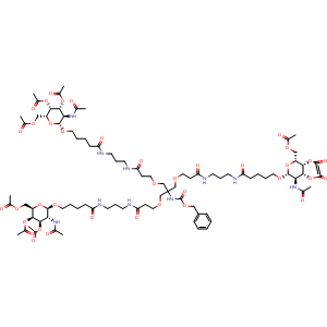 Chemical structure of Tri-GalNAc(OAc)3-Cbz , CAS 1159408-63-5, AChemBlock AD270591
