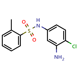 Chemical structure of N-(3-amino-4-chlorophenyl)-2-methylbenzene-1-sulfonamide , CAS 1176539-05-1, AChemBlock AD270599