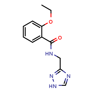 Chemical structure of N-((1H-1,2,4-triazol-3-yl)methyl)-2-ethoxybenzamide , CAS 1179600-63-5, AChemBlock AD270601