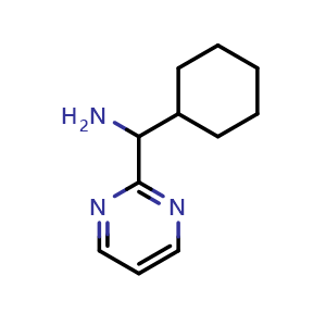 Chemical structure of Cyclohexyl(pyrimidin-2-yl)methanamine , CAS 1183354-33-7, AChemBlock AD270604