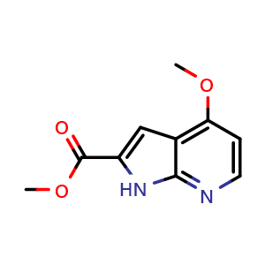 Chemical structure of Methyl 4-methoxy-1H-pyrrolo[2,3-b]pyridine-2-carboxylate , CAS 1204476-03-8, AChemBlock AD270617