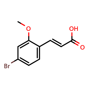 Chemical structure of (E)-3-(4-bromo-2-methoxyphenyl)acrylic acid , CAS 1206171-11-0, AChemBlock AD270618
