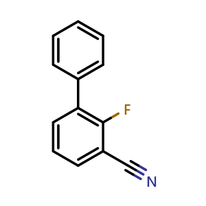 Chemical structure of 2-fluoro-3-phenylbenzonitrile , CAS 1214364-27-8, AChemBlock AD270629