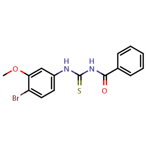 Chemical structure of N-((4-bromo-3-methoxyphenyl)carbamothioyl)benzamide , CAS 1221932-39-3, AChemBlock AD270634