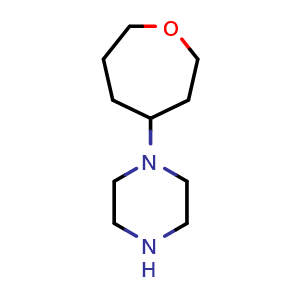Chemical structure of 1-(oxepan-4-yl)piperazine , CAS 1226860-76-9, AChemBlock AD270637