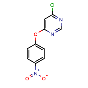 Chemical structure of 4-Chloro-6-(4-nitrophenoxy)pyrimidine , CAS 124041-03-8, AChemBlock AD270648