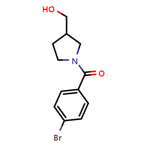 Chemical structure of (1-(4-bromobenzoyl)pyrrolidin-3-yl)methanol , CAS 1249499-81-7, AChemBlock AD270656