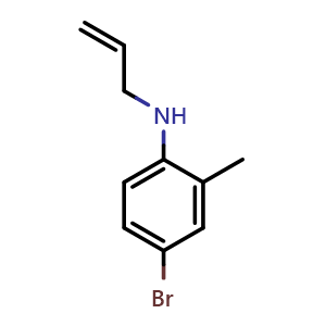 Chemical structure of 4-bromo-2-methyl-N-(prop-2-en-1-yl)aniline , CAS 1251338-56-3, AChemBlock AD270658