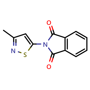 Chemical structure of 2-(3-methylisothiazol-5-yl)isoindoline-1,3-dione , CAS 1258841-00-7, AChemBlock AD270669