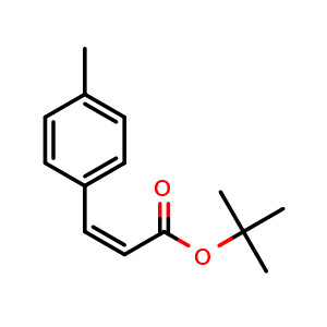 Chemical structure of tert-Butyl (2Z)-3-(4-methylphenyl)prop-2-enoate , CAS 125951-00-0, AChemBlock AD270671