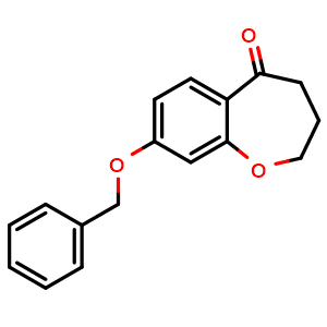 Chemical structure of 8-(benzyloxy)-2,3,4,5-tetrahydro-1-benzoxepin-5-one , CAS 127557-18-0, AChemBlock AD270682