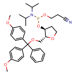 (2R,3S)-2-((bis(4-methoxyphenyl)(phenyl)methoxy)methyl)tetrahydrofuran-3-yl (2-cyanoethyl) diisopropylphosphoramidite