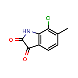 Chemical structure of 7-chloro-6-methylindoline-2,3-dione , CAS 129833-53-0, AChemBlock AD270689