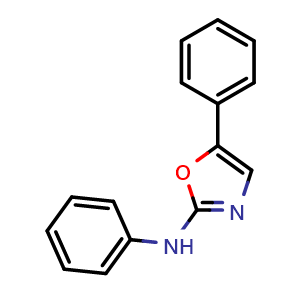 Chemical structure of N,5-diphenyl-1,3-oxazol-2-amine , CAS 135307-33-4, AChemBlock AD270721