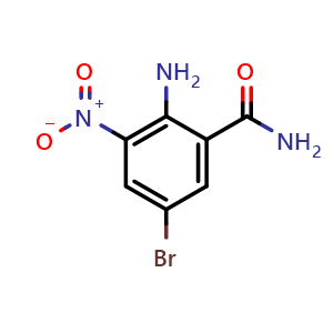 Chemical structure of 2-amino-5-bromo-3-nitrobenzamide , CAS 1379360-69-6, AChemBlock AD270729
